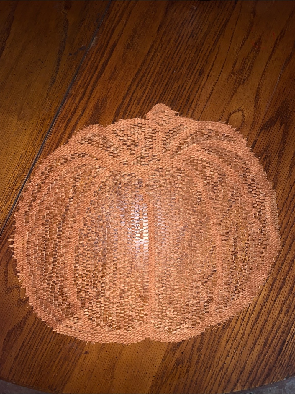 Set of 12 Orange Lace Pumpkin Placemat / Appliqué